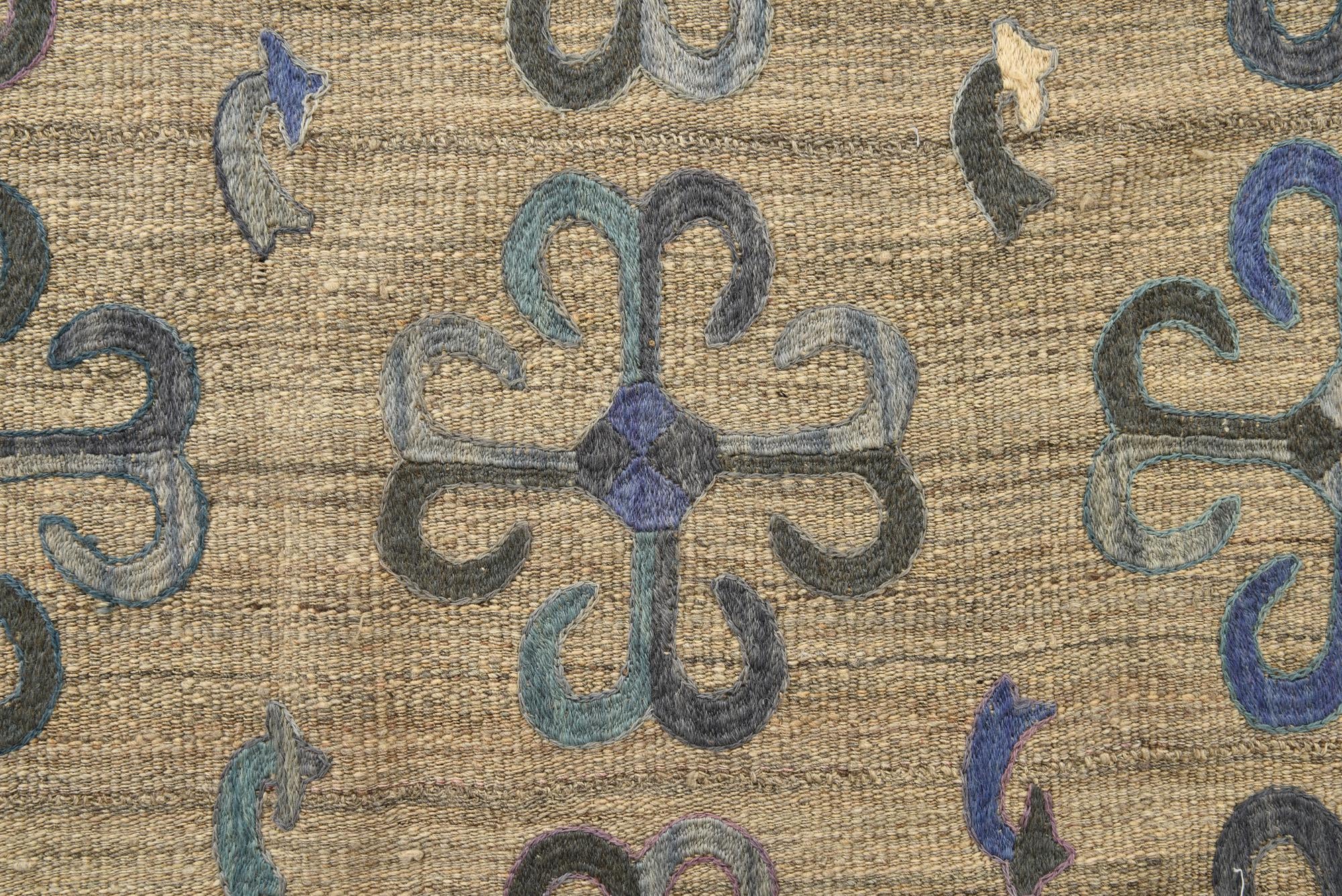 5' 10 x 7' 7 Hand Woven Kilim Suzani Wool Rug