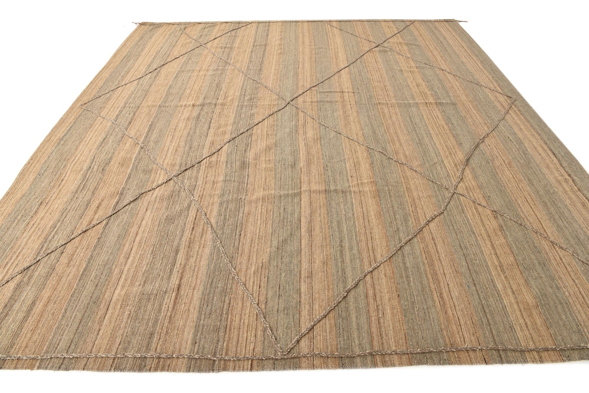 11' 5 x 13' Hand Knotted Moroccan Wool Rug