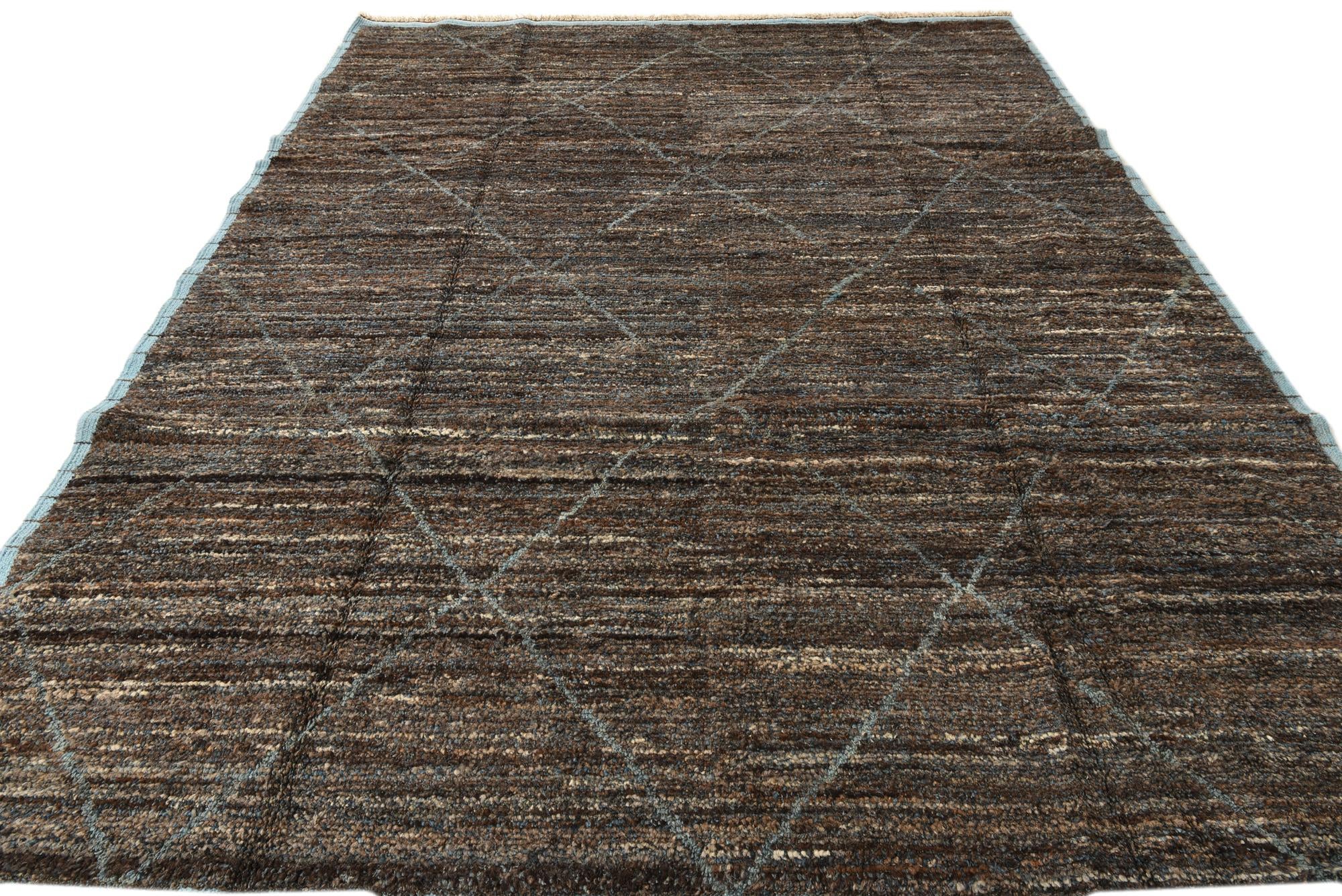 7' 9 x 10' 7 Hand Knotted Moroccan Wool Rug