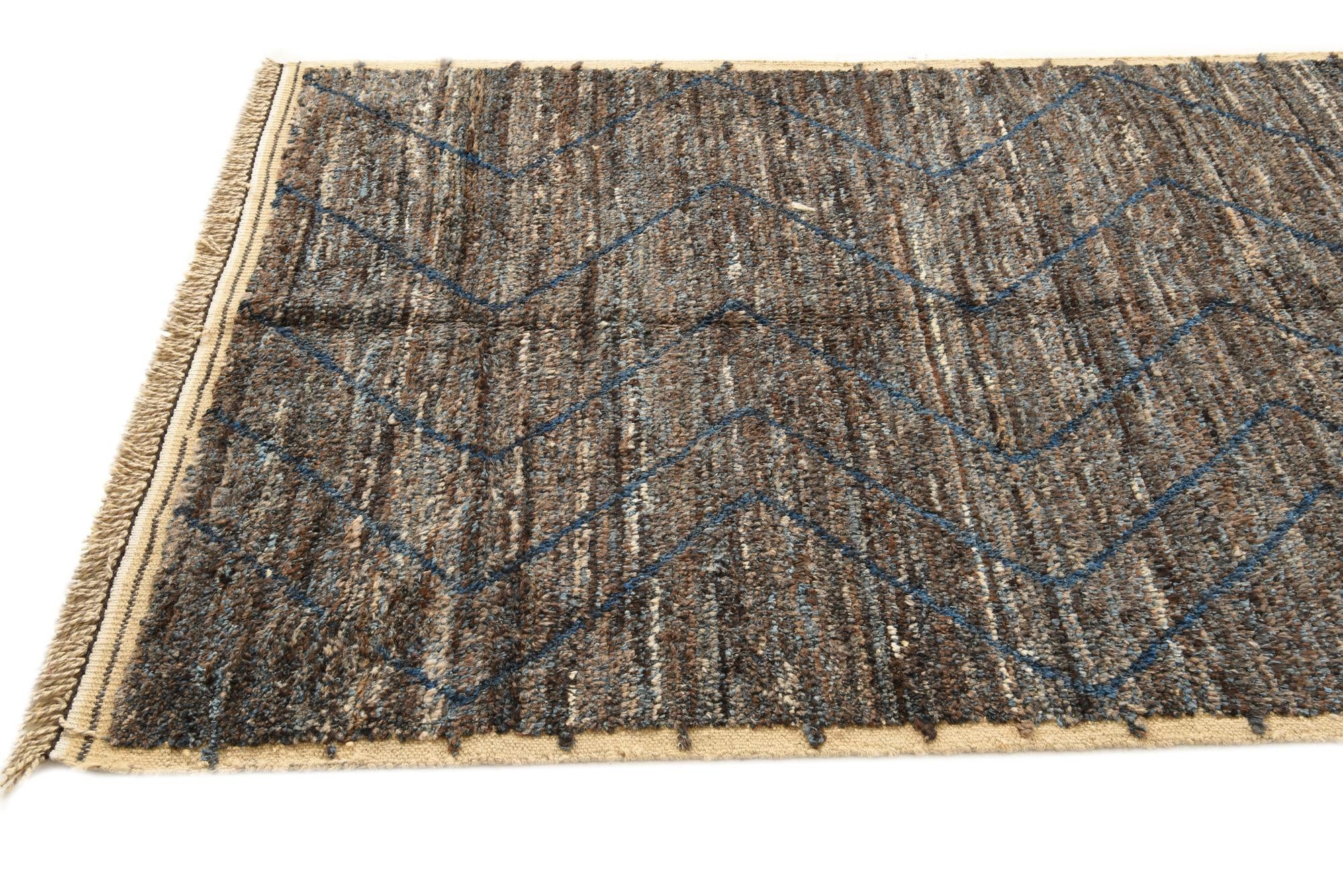 5' 3 x 8' 8 Hand Knotted Moroccan Wool Rug