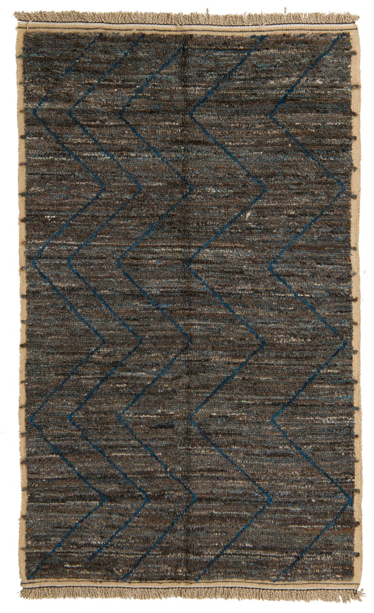 5' 3 x 8' 8 Hand Knotted Moroccan Wool Rug