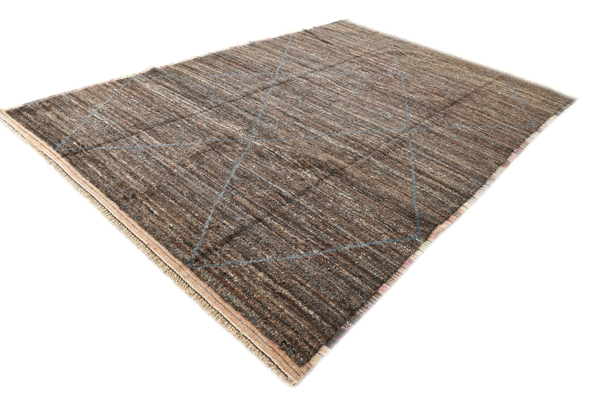 9' 1 x 12' 10 Hand Knotted Moroccan Wool Rug