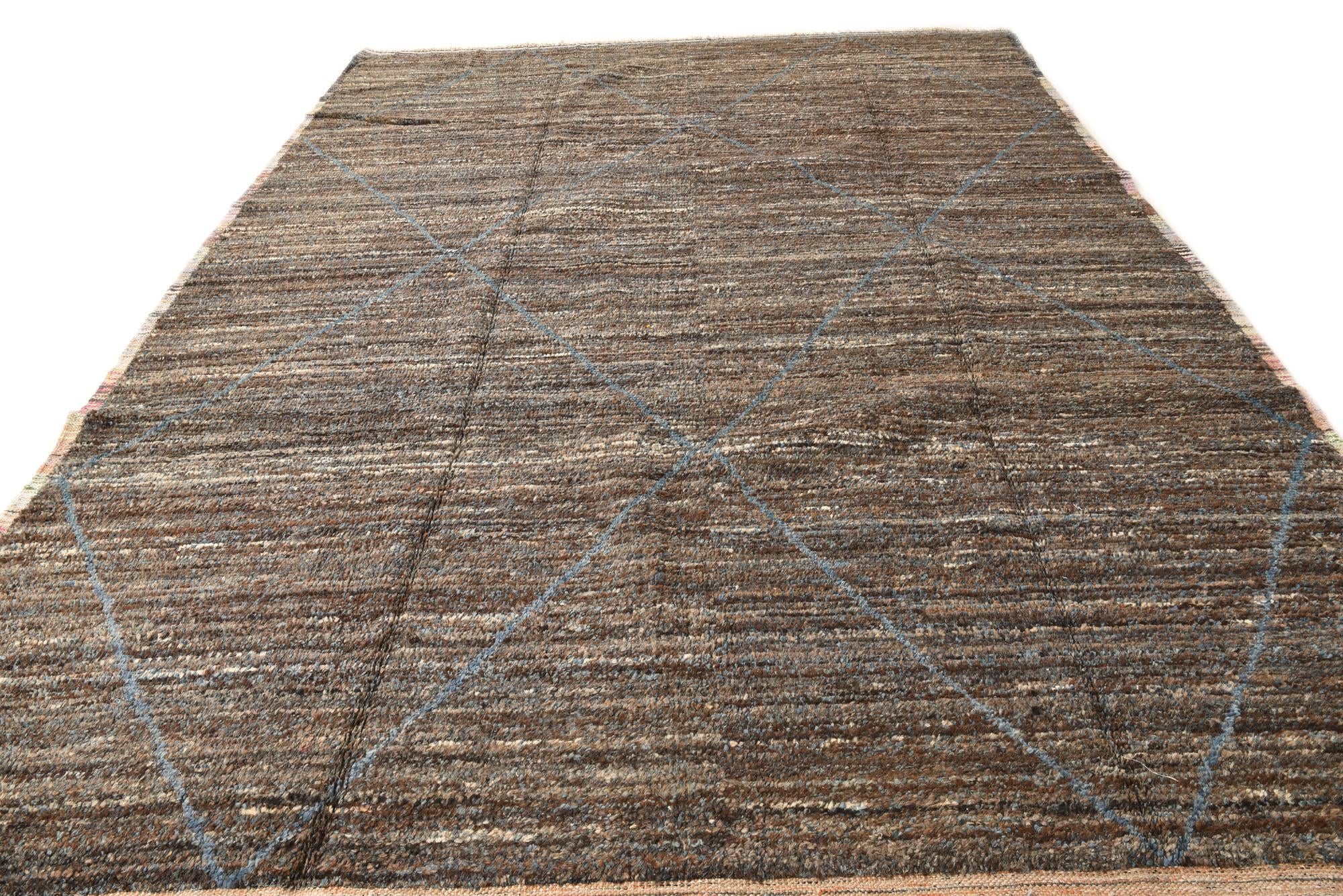 9' 1 x 12' 10 Hand Knotted Moroccan Wool Rug
