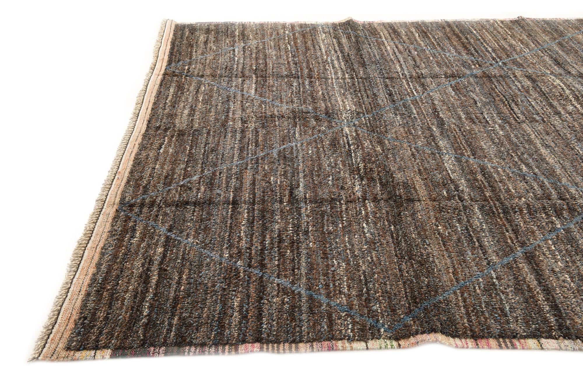 9' 1 x 12' 10 Hand Knotted Moroccan Wool Rug