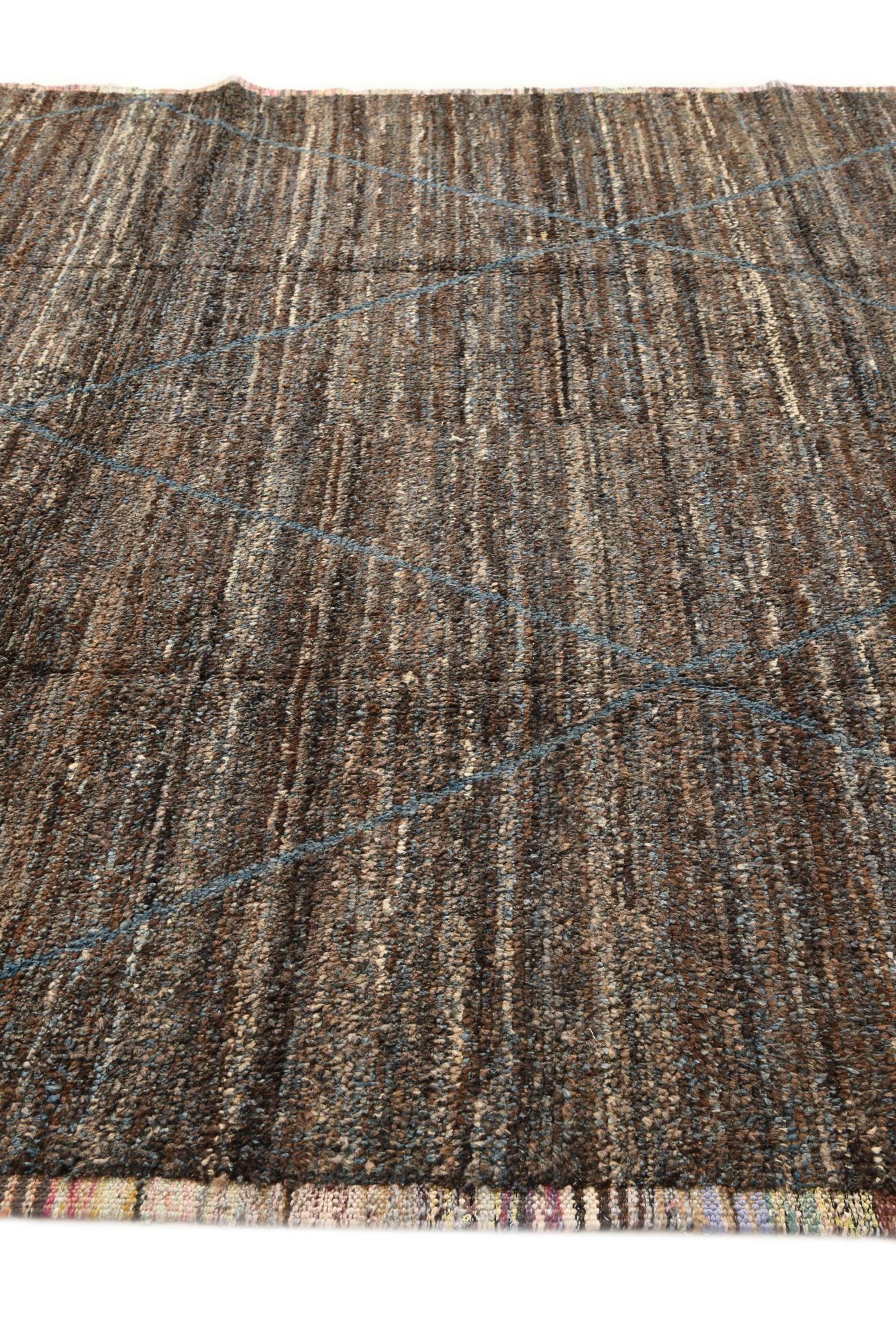 9' 1 x 12' 10 Hand Knotted Moroccan Wool Rug