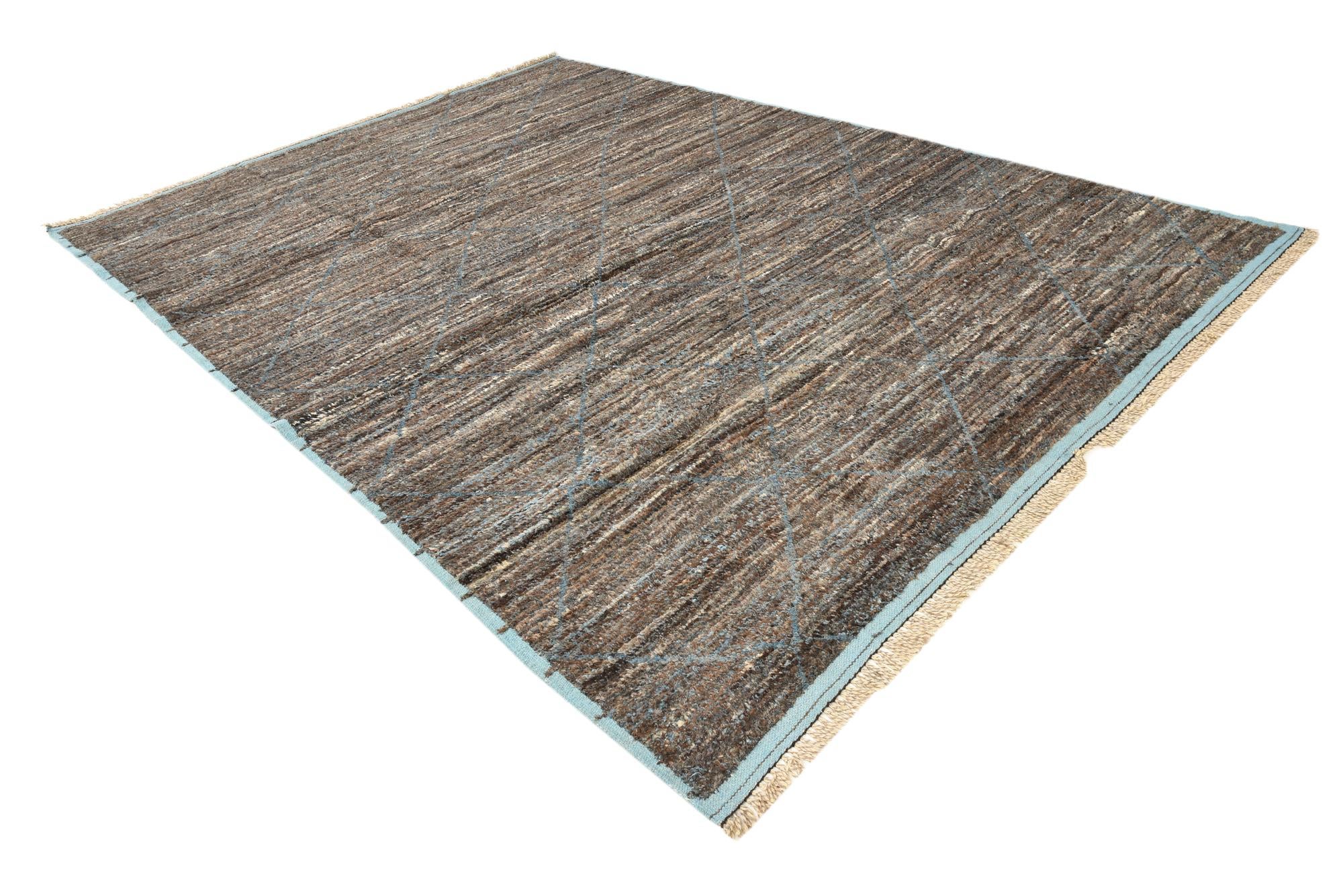 9' x 12' 8 Hand Knotted Moroccan Wool Rug