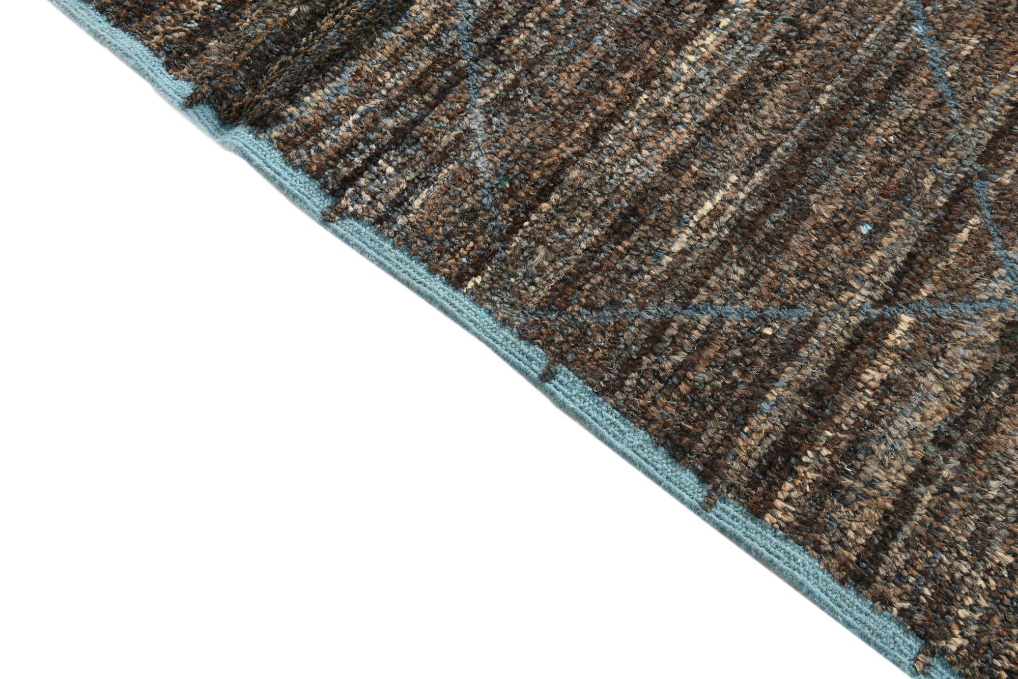 9' x 12' 8 Hand Knotted Moroccan Wool Rug