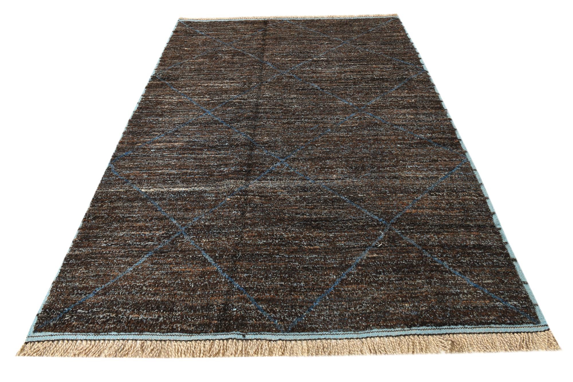 6' 3 x 9' 6 Hand Knotted Moroccan Wool Rug