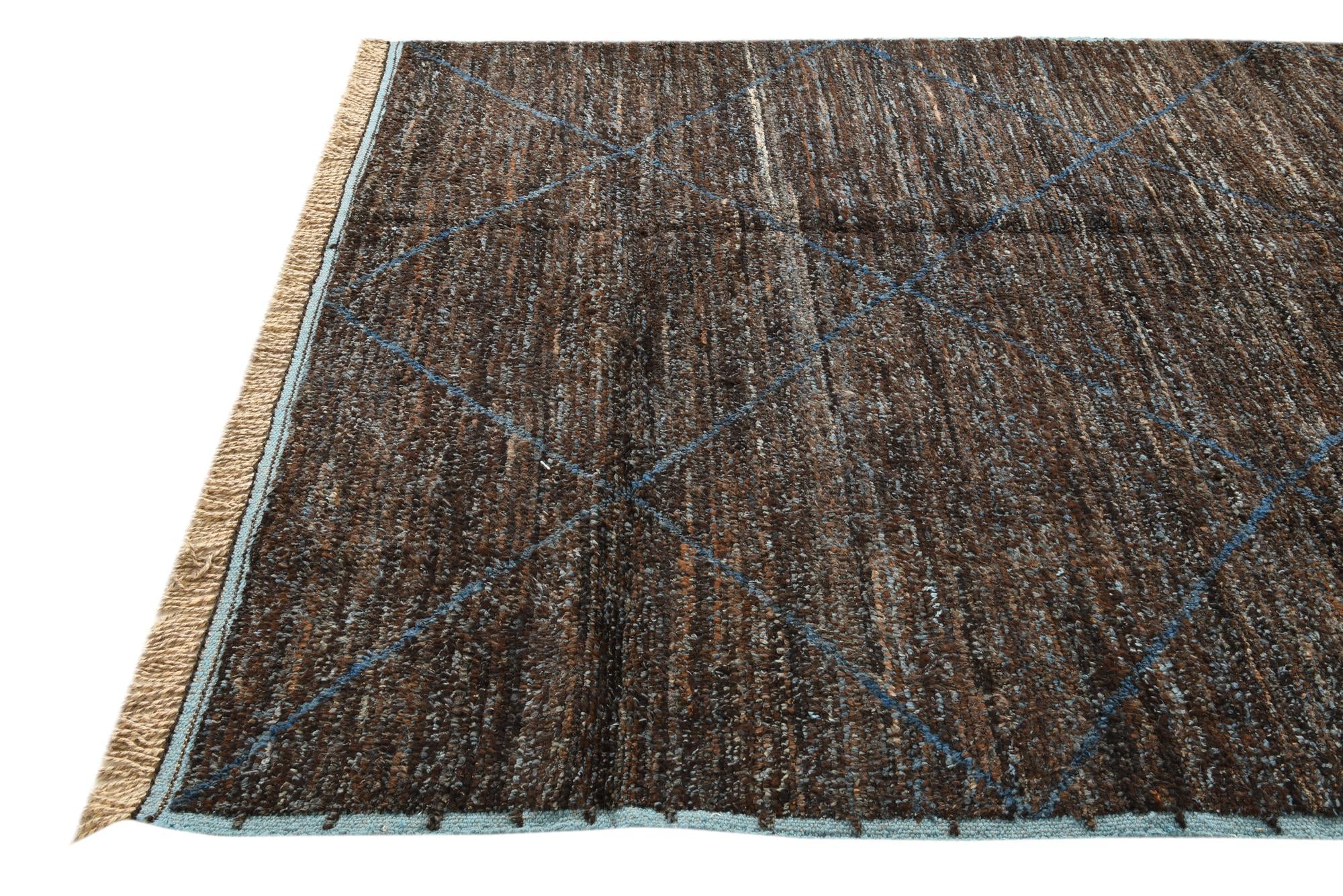 6' 3 x 9' 6 Hand Knotted Moroccan Wool Rug