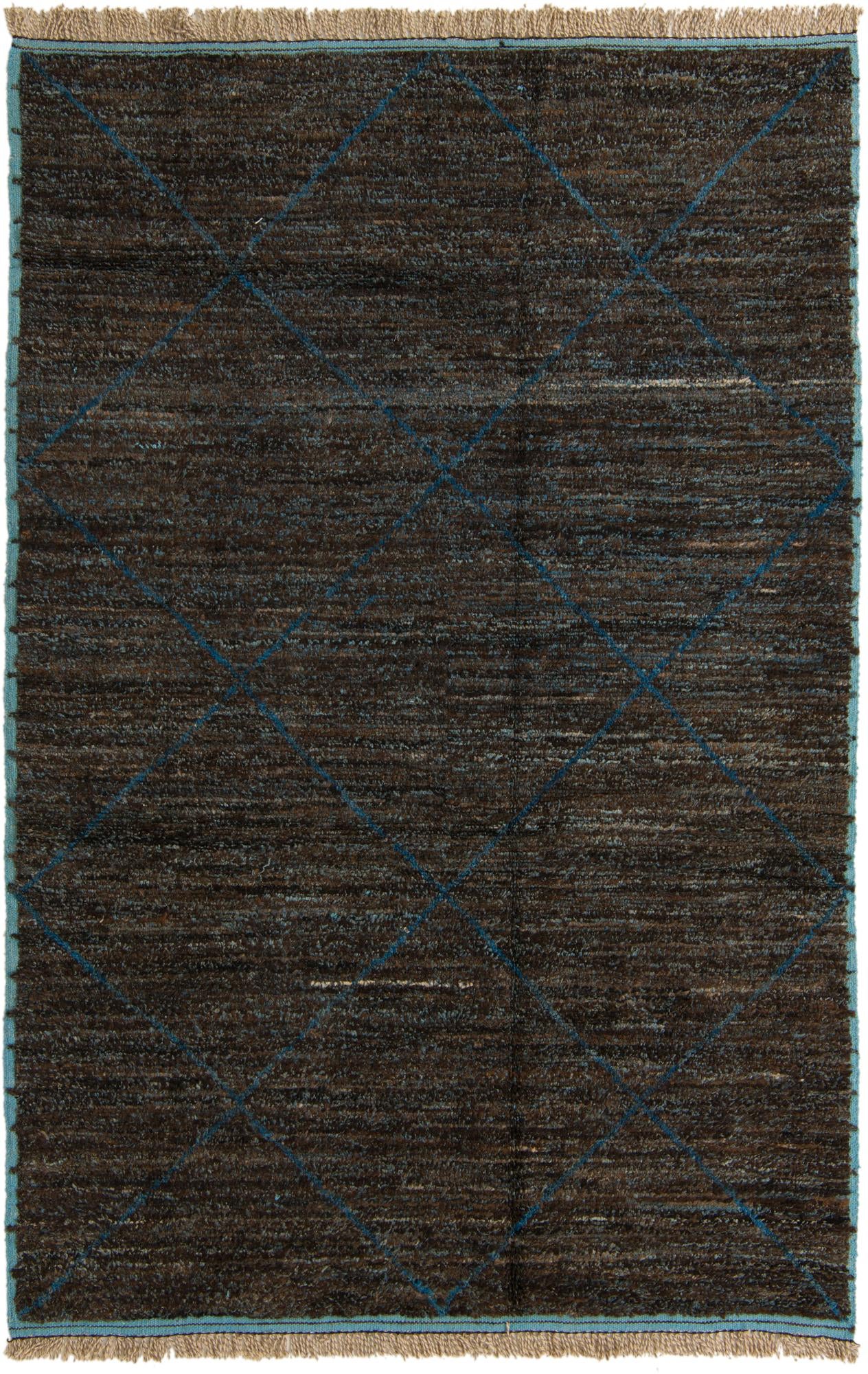 6' 3 x 9' 6 Hand Knotted Moroccan Wool Rug