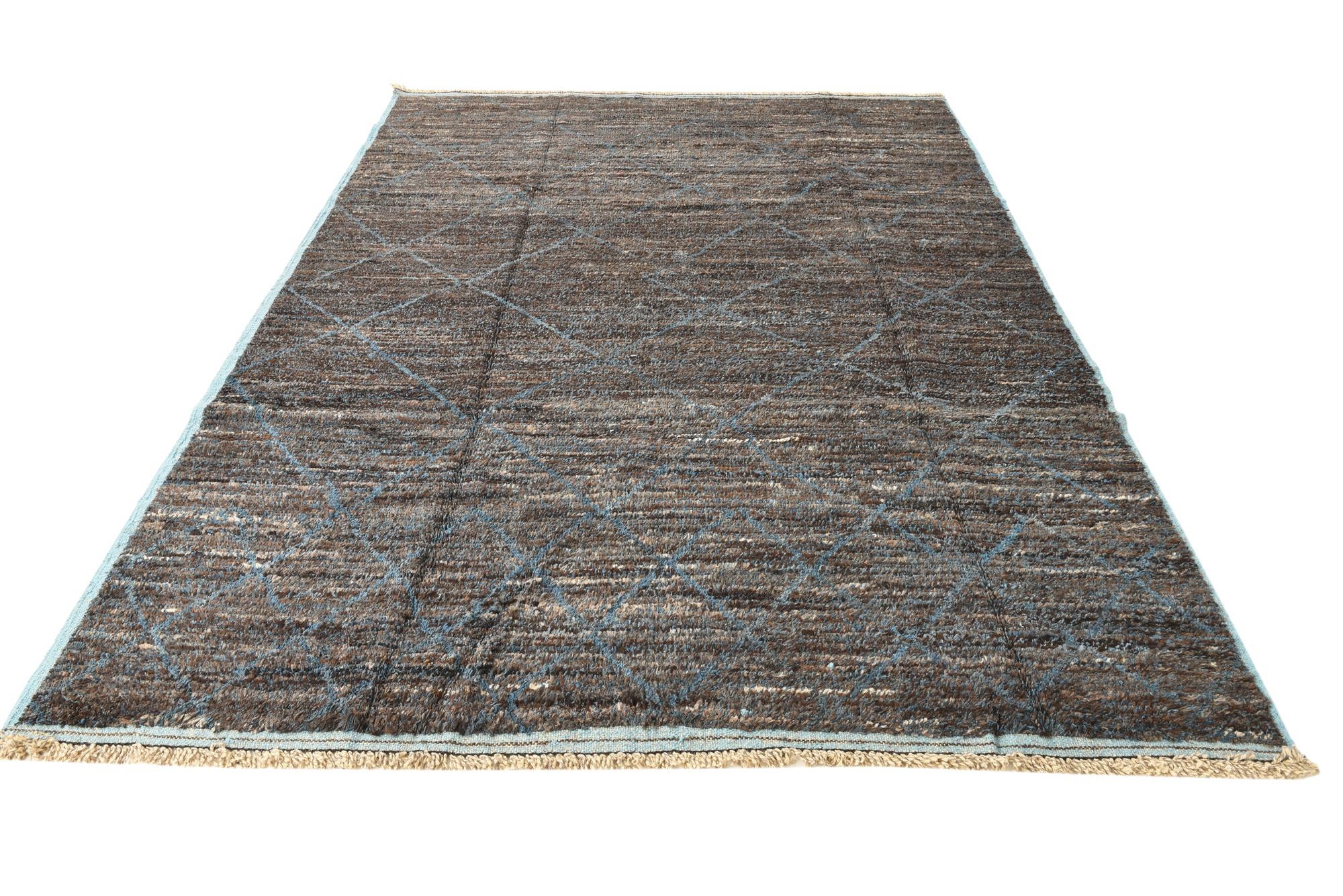 7' 10 x 10' 8 Hand Knotted Moroccan Wool Rug