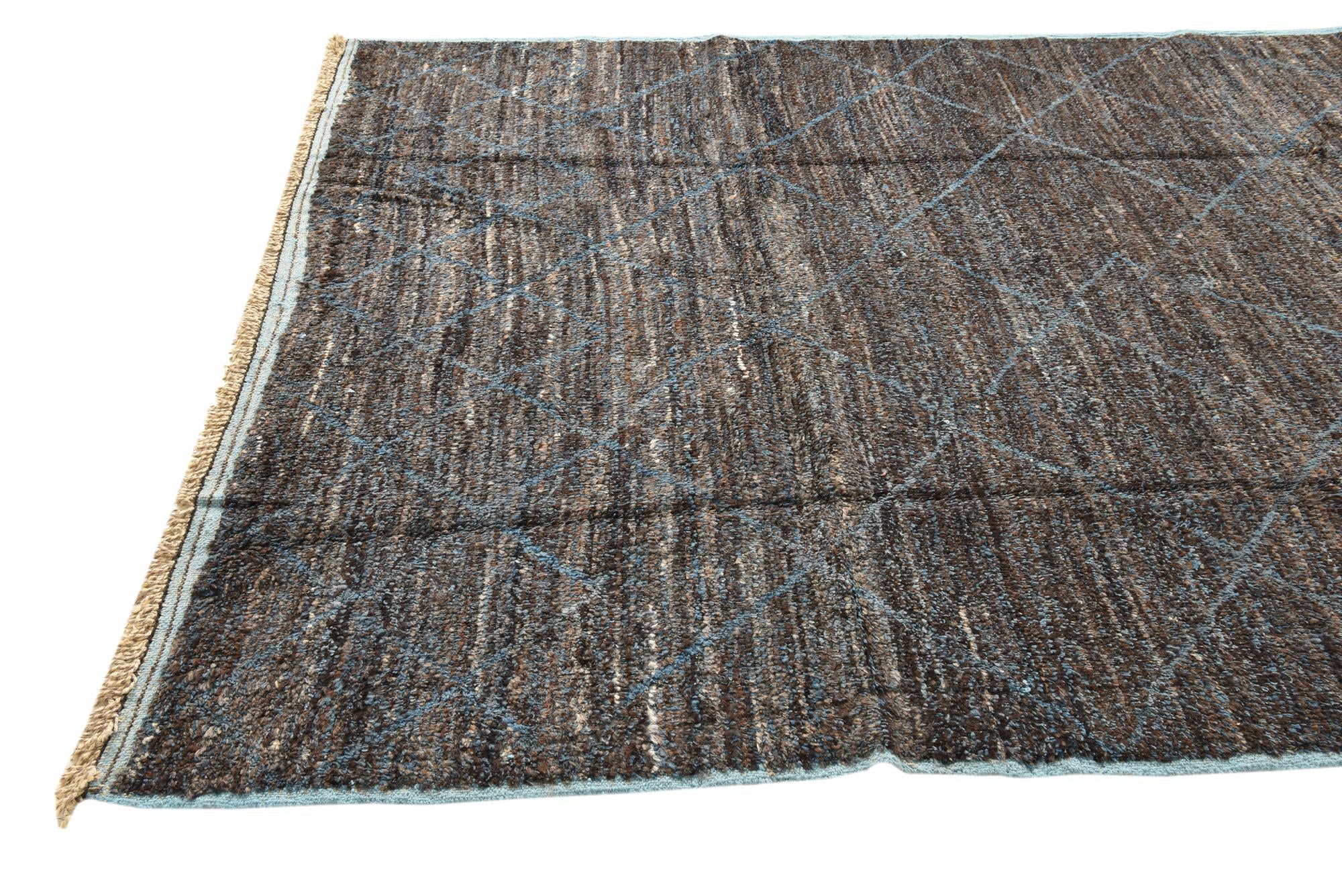 7' 10 x 10' 8 Hand Knotted Moroccan Wool Rug