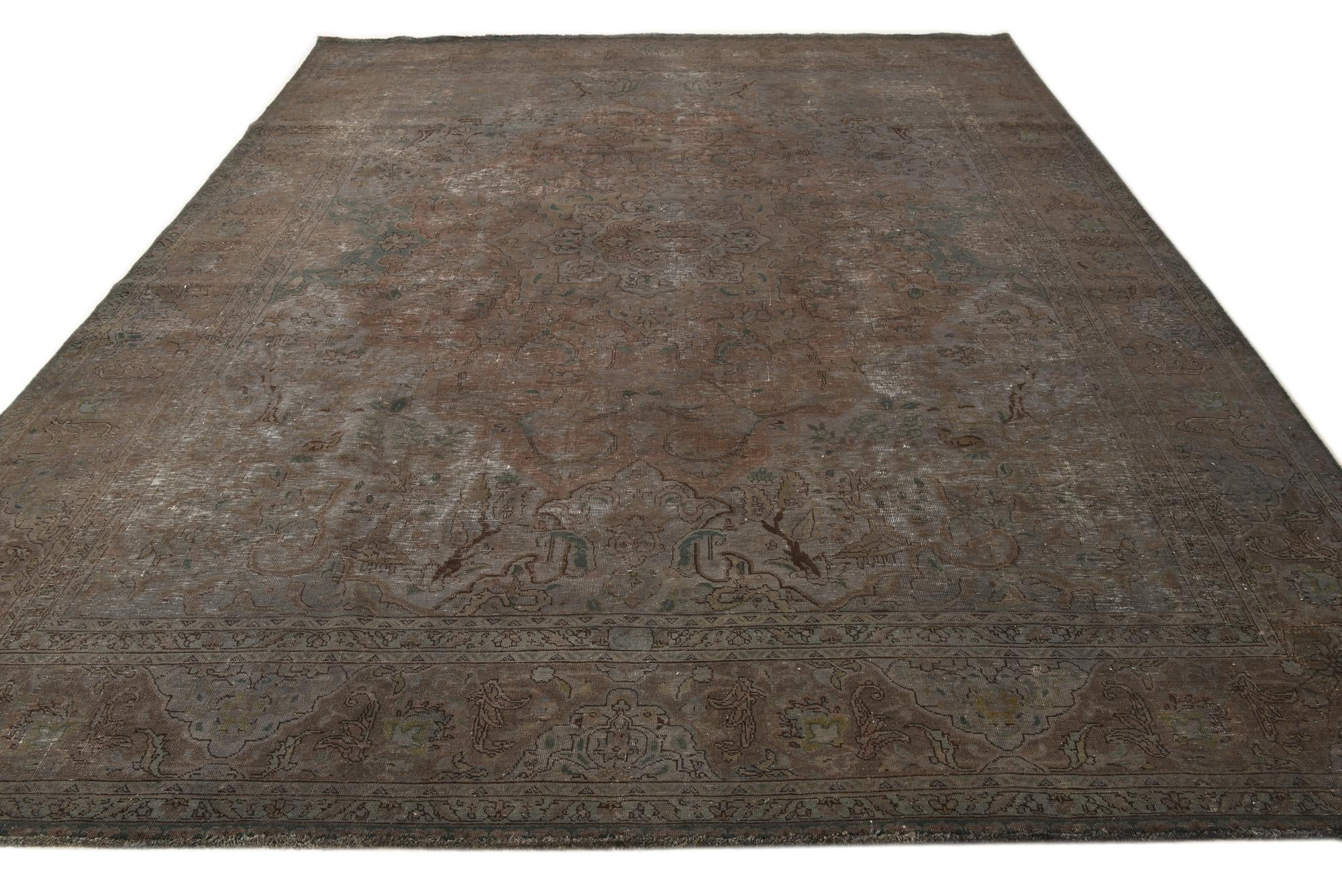 9' 5 x 12' 5 Hand Knotted Ultra Vintage Persian Wool Rug