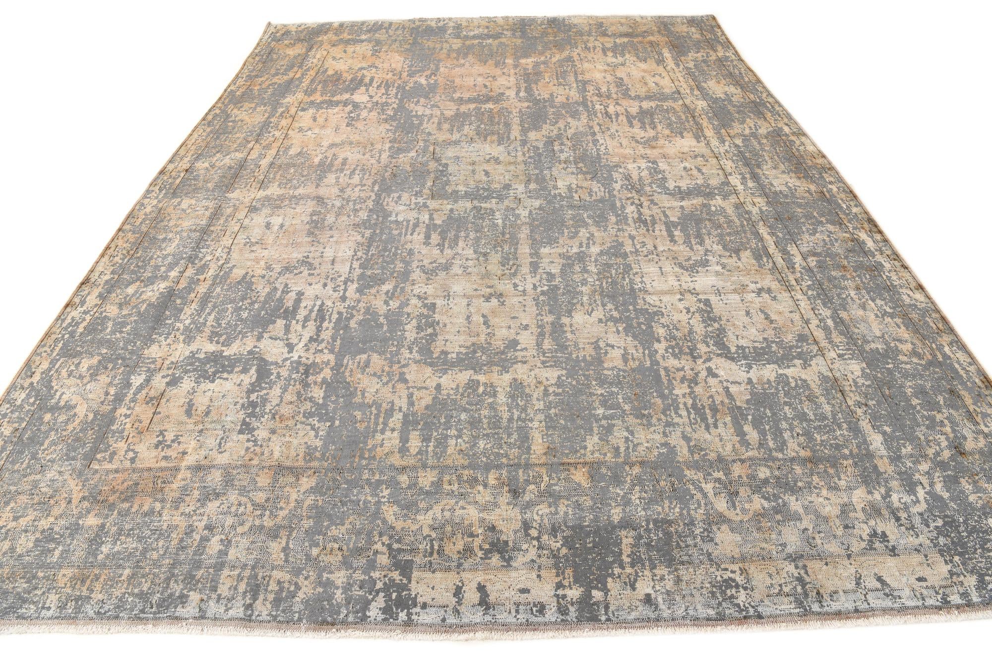 9' 4 x 13' Hand Knotted Ultra Vintage Persian Wool Rug