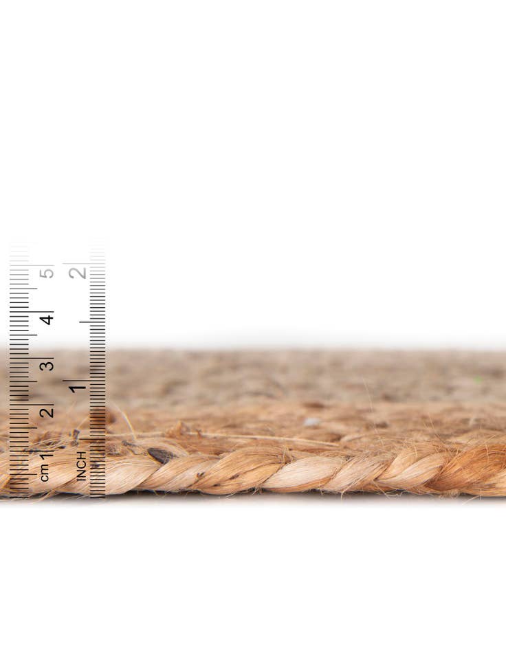 Detail image of 2' x 5' 1 Handmade Braided Jute Runner Rug