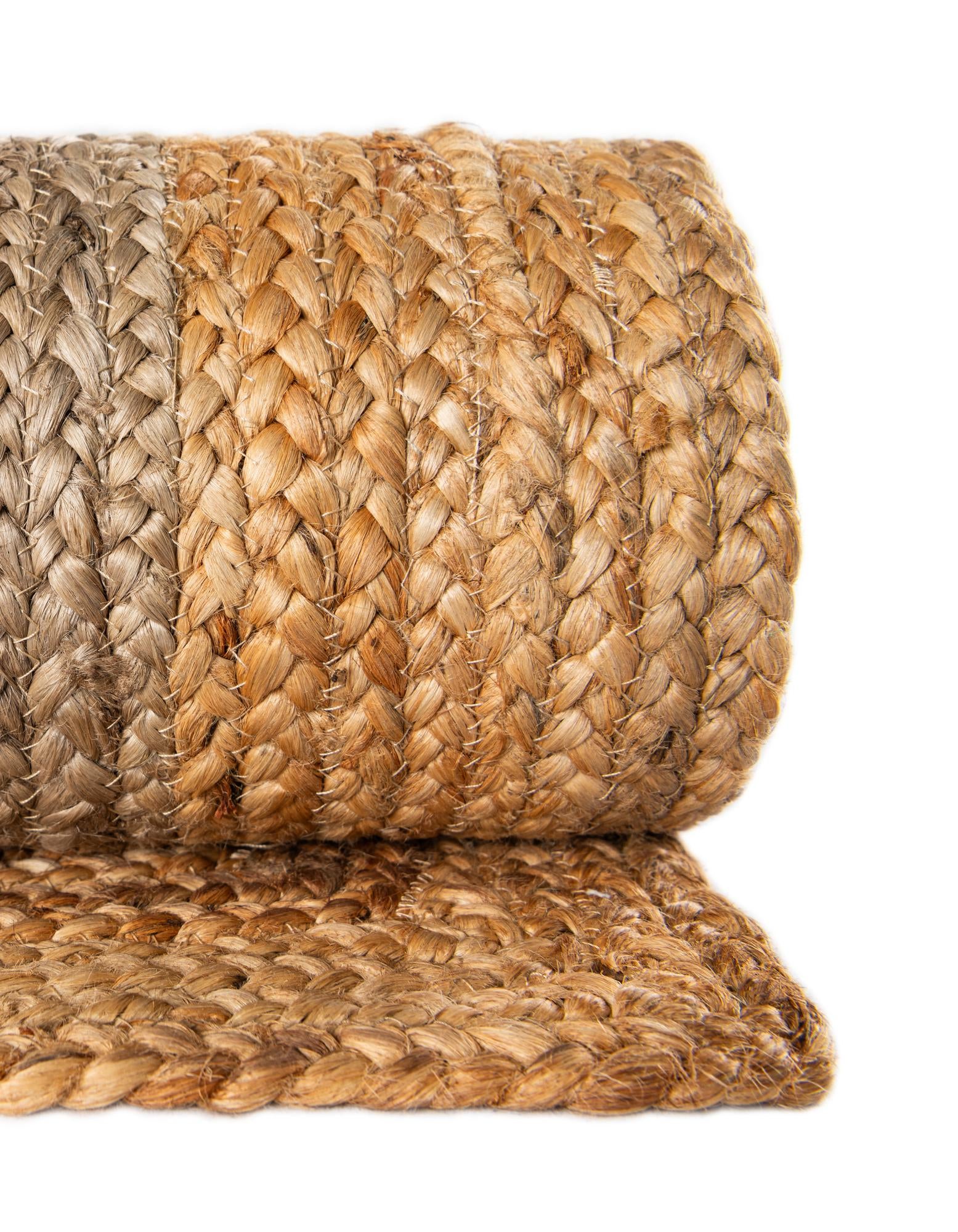 2' x 8' Handmade Braided Jute Runner Rug