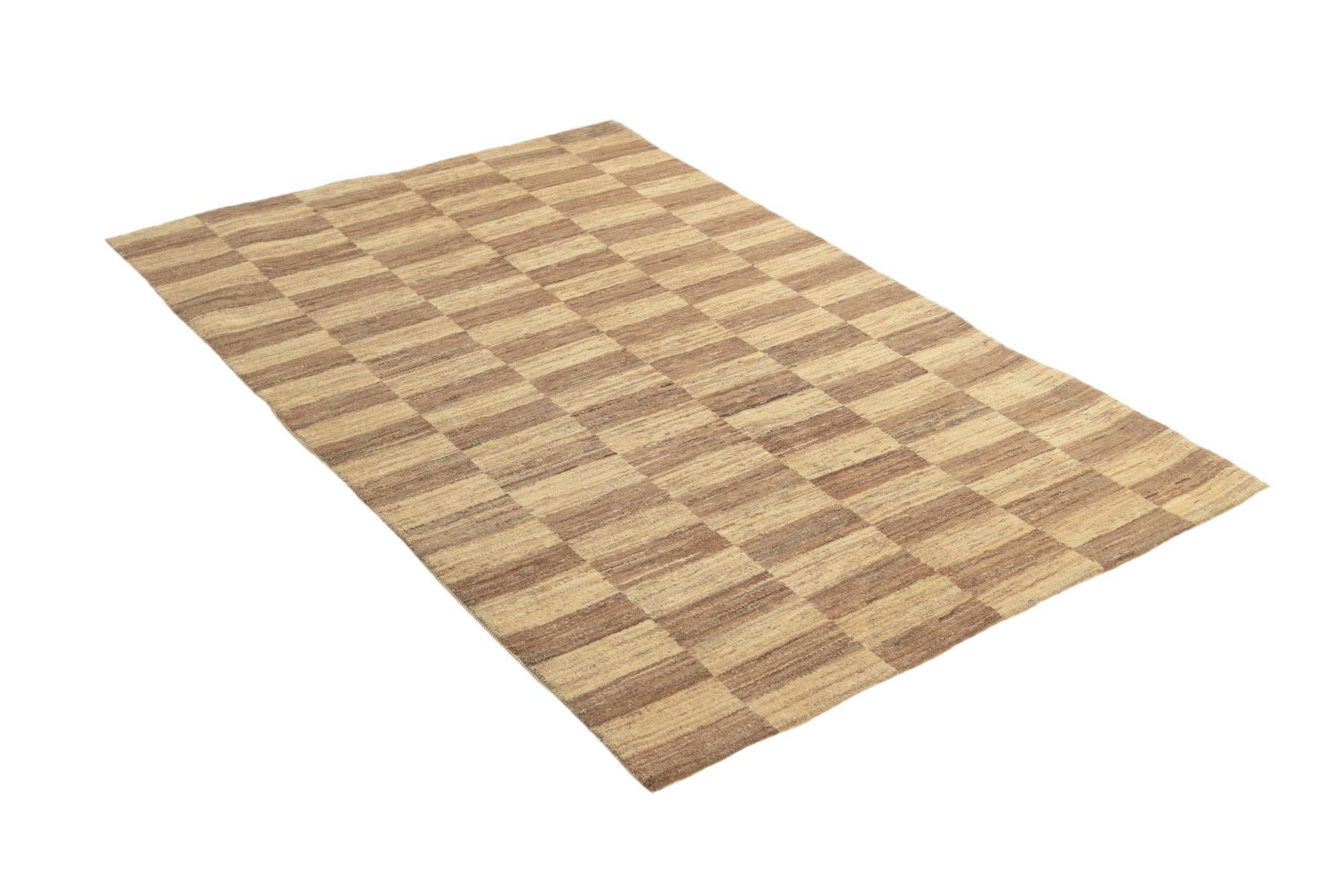 4' 7 x 7' Hand Knotted Kashkuli Gabbeh Oriental Wool Rug