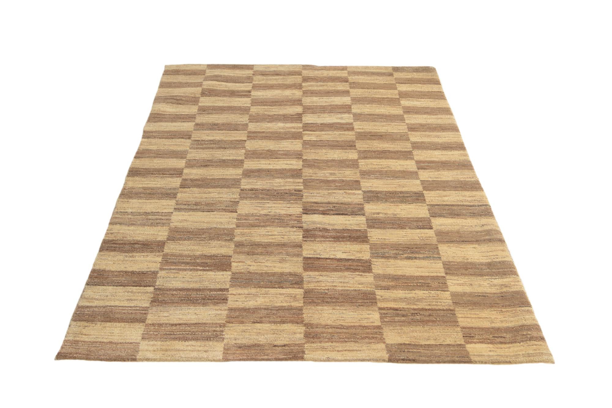 4' 7 x 7' Hand Knotted Kashkuli Gabbeh Oriental Wool Rug