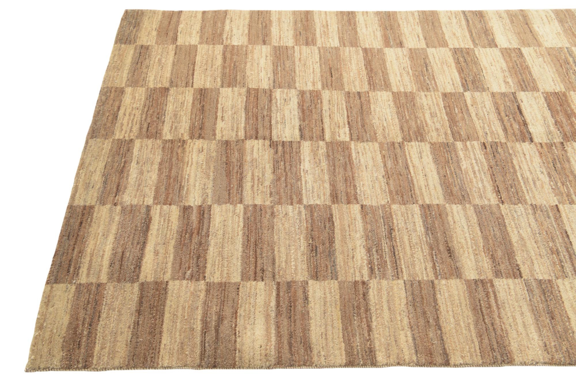 4' 7 x 7' Hand Knotted Kashkuli Gabbeh Oriental Wool Rug