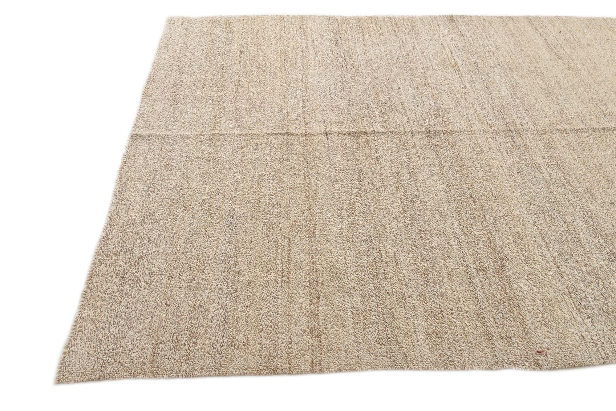 6' 3 x 9' 6 Hand Woven Kilim Modern Wool Rug