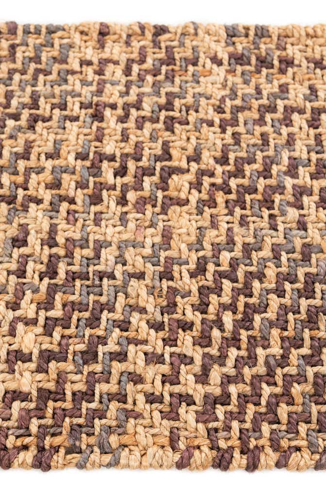 2' x 3' Hand Woven Checkered Jute Wool Rug