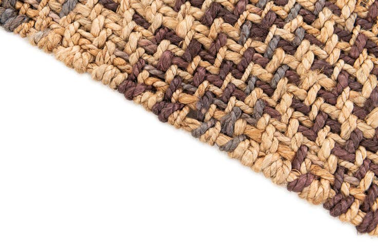 Detail image of 2' x 3' Hand Woven Checkered Jute Wool Rug