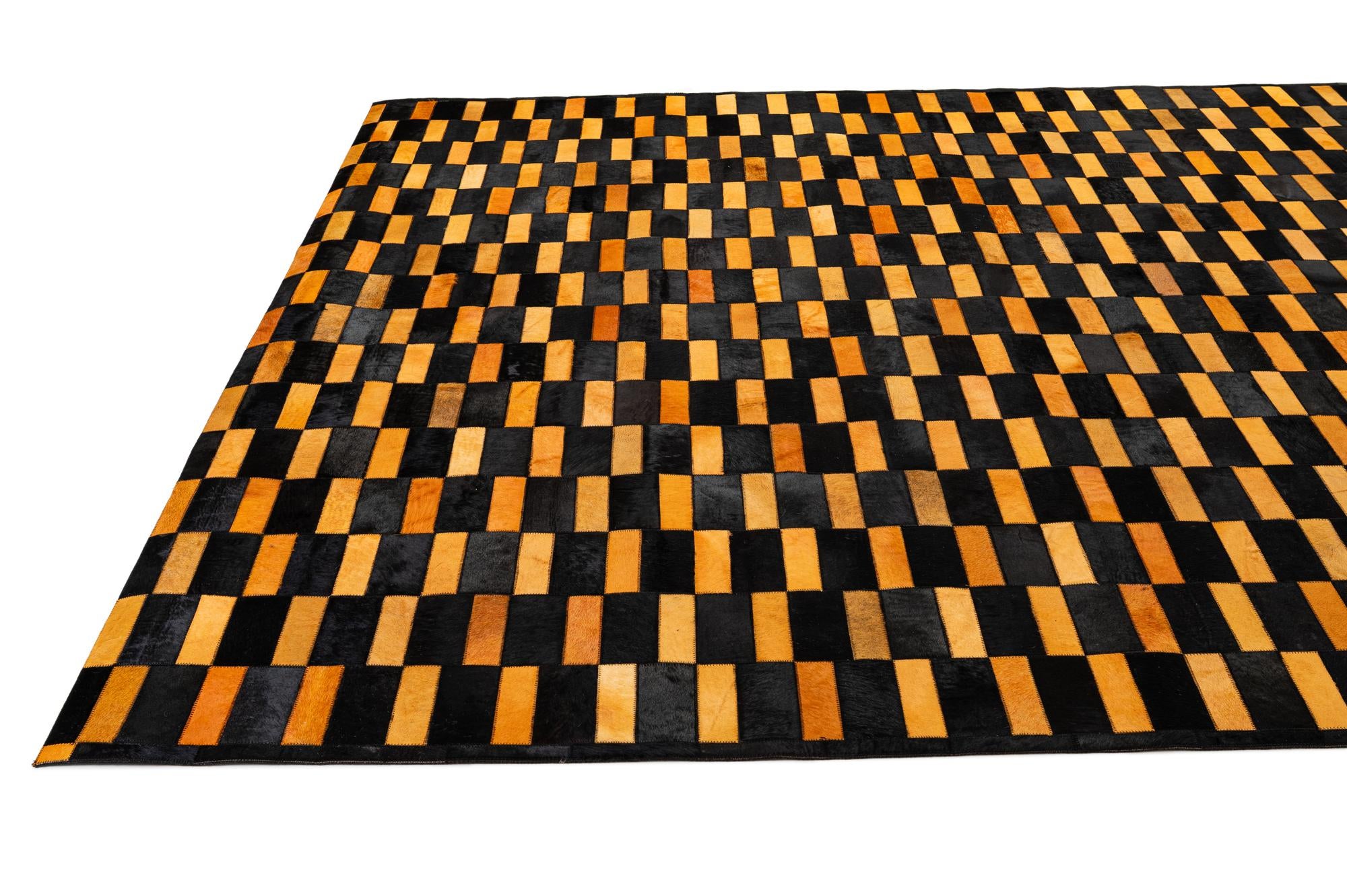 8' 1 x 10' Cowhide - Patchwork Rug