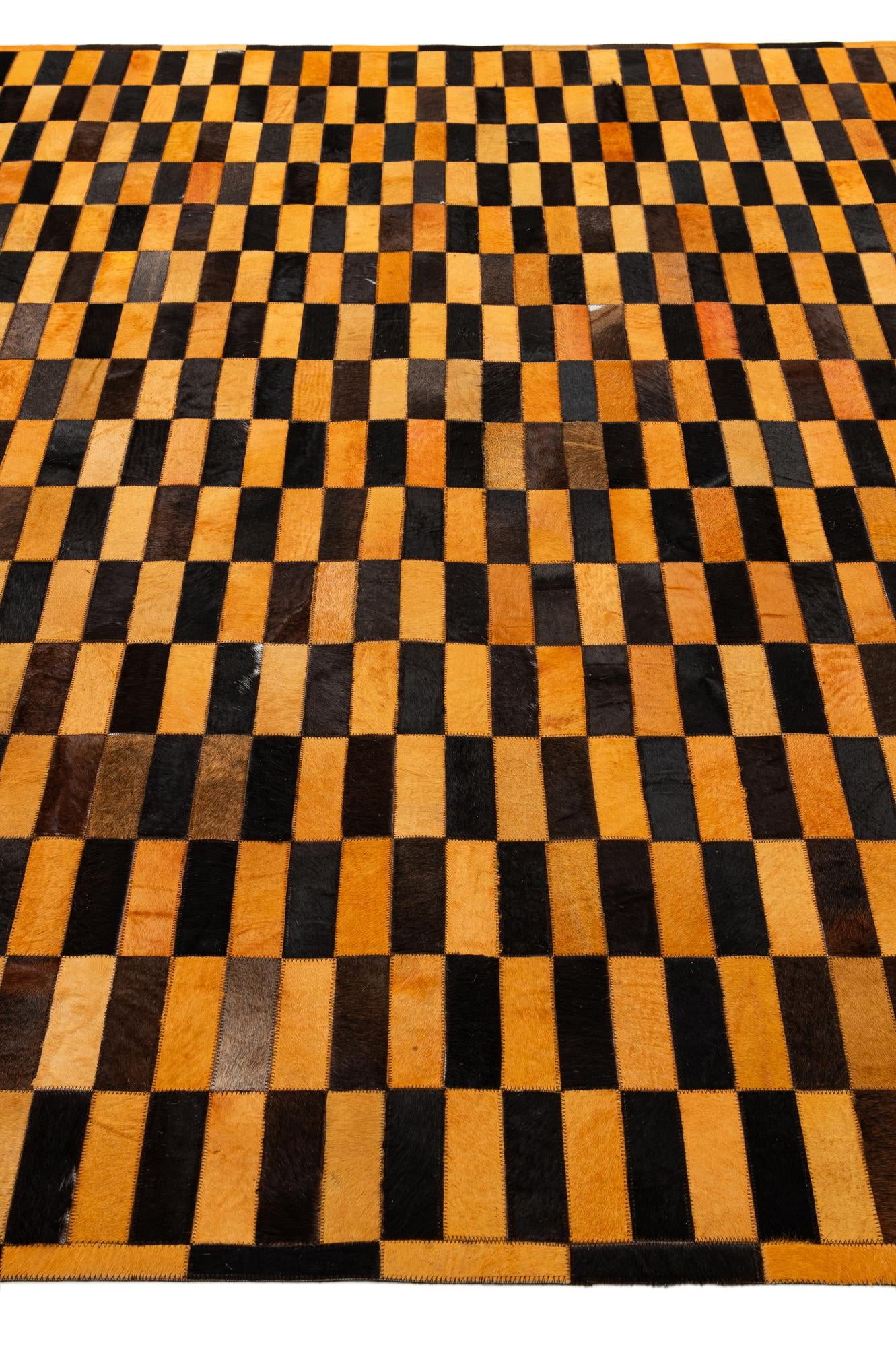 8' 1 x 9' 11 Cowhide - Patchwork Rug