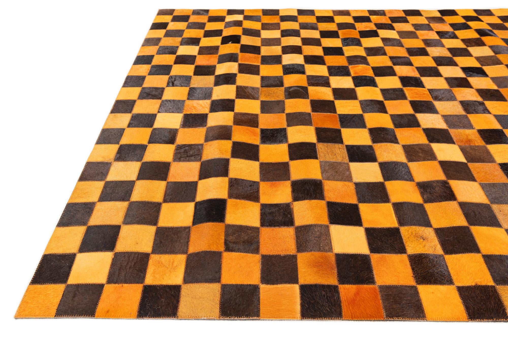 5' x 7' 11 Cowhide Stocks Rug
