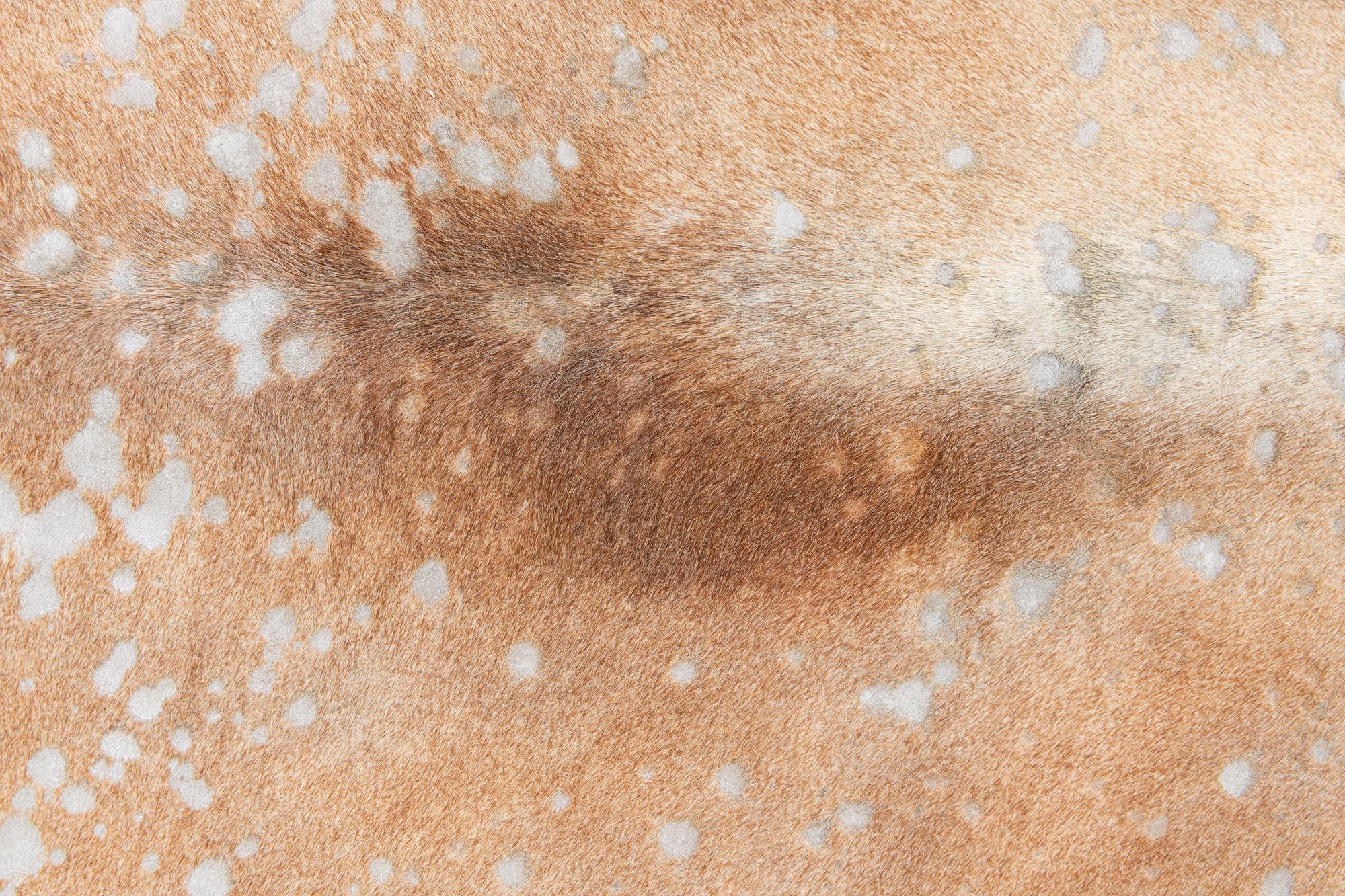 6' 7 x 7' 9 Cowhide Leather Freeform Rug