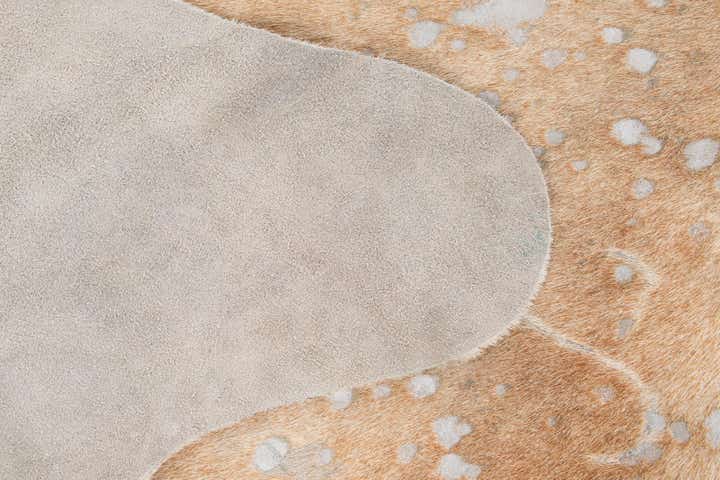 6' 7 x 7' 9 Cowhide Leather Freeform Rug