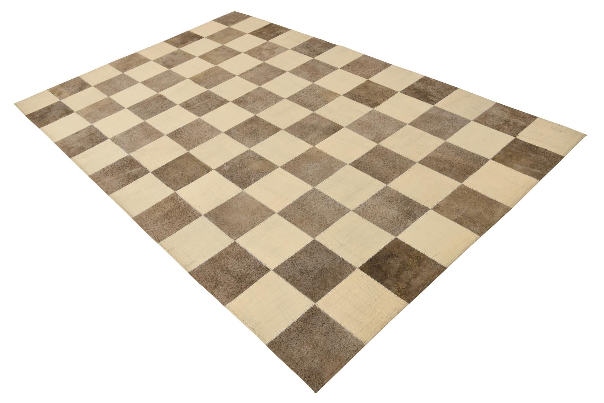 5' 2 x 8' Cowhide Leather Rug
