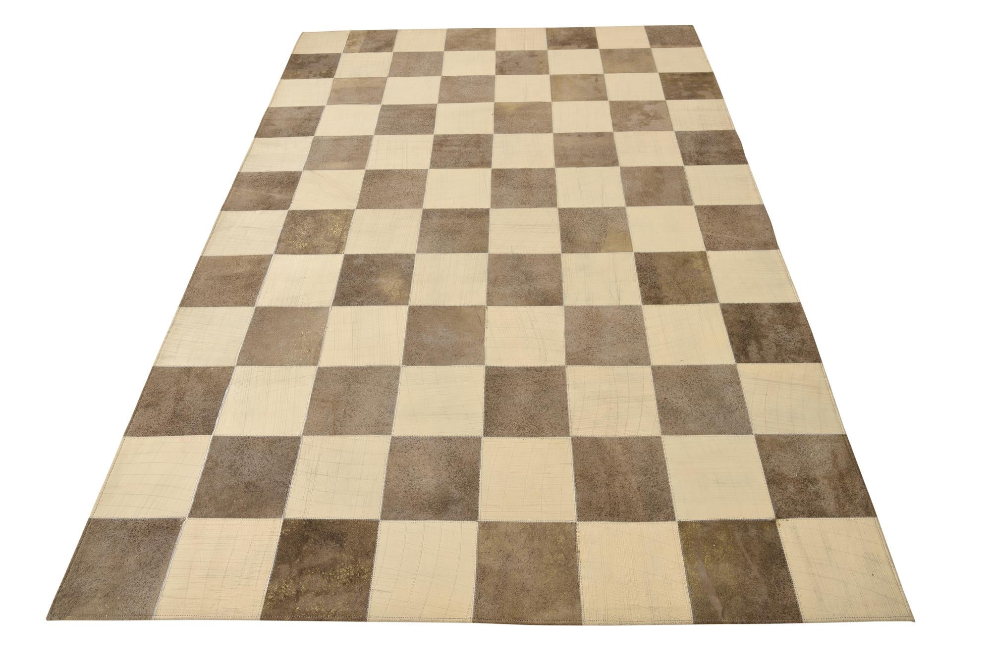5' 2 x 8' Cowhide Leather Rug