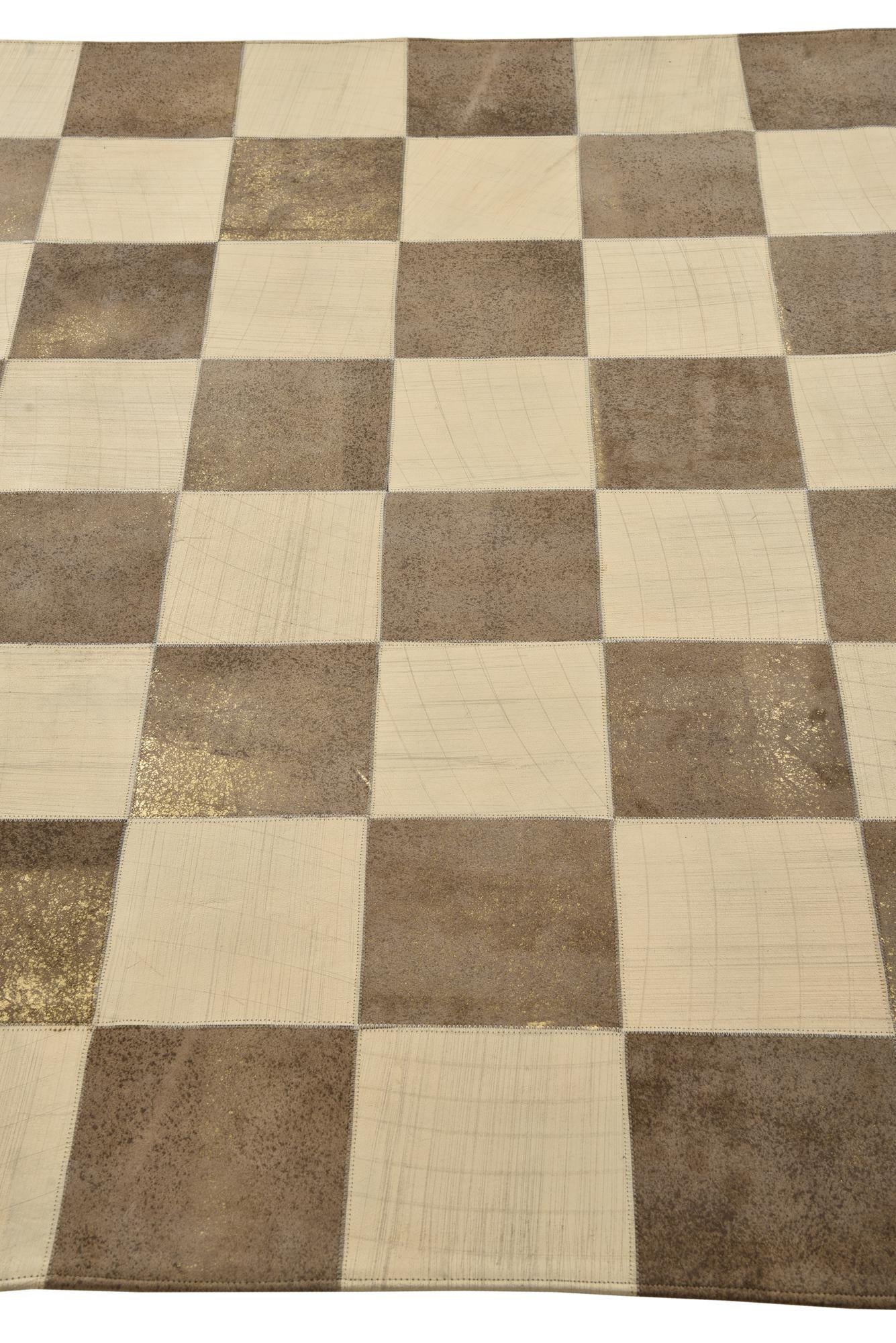 5' 2 x 8' Cowhide Leather Rug