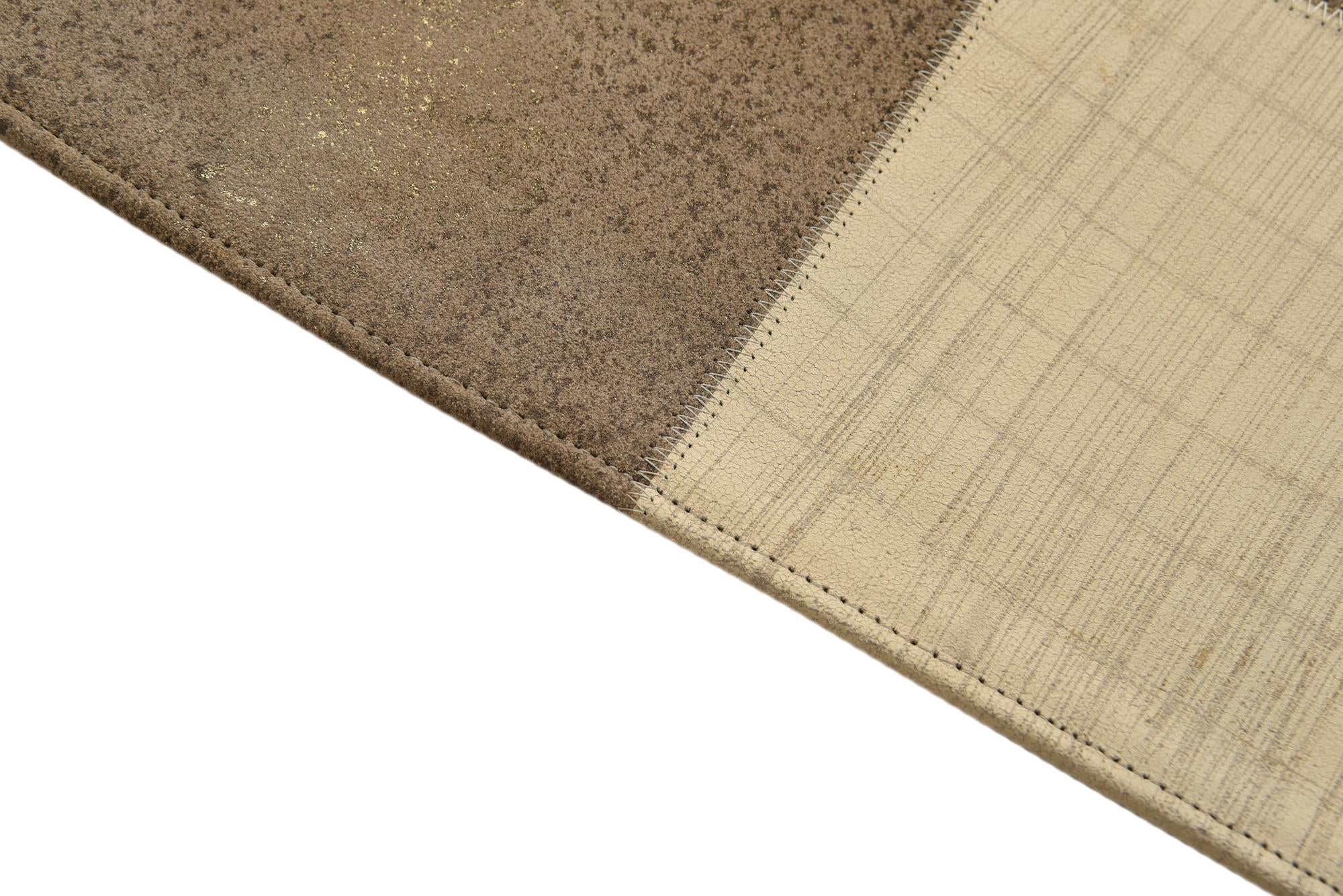 5' 2 x 8' Cowhide Leather Rug