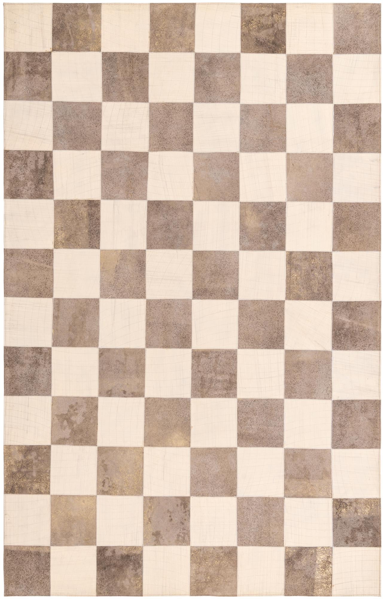 5' 2 x 8' Cowhide Leather Rug