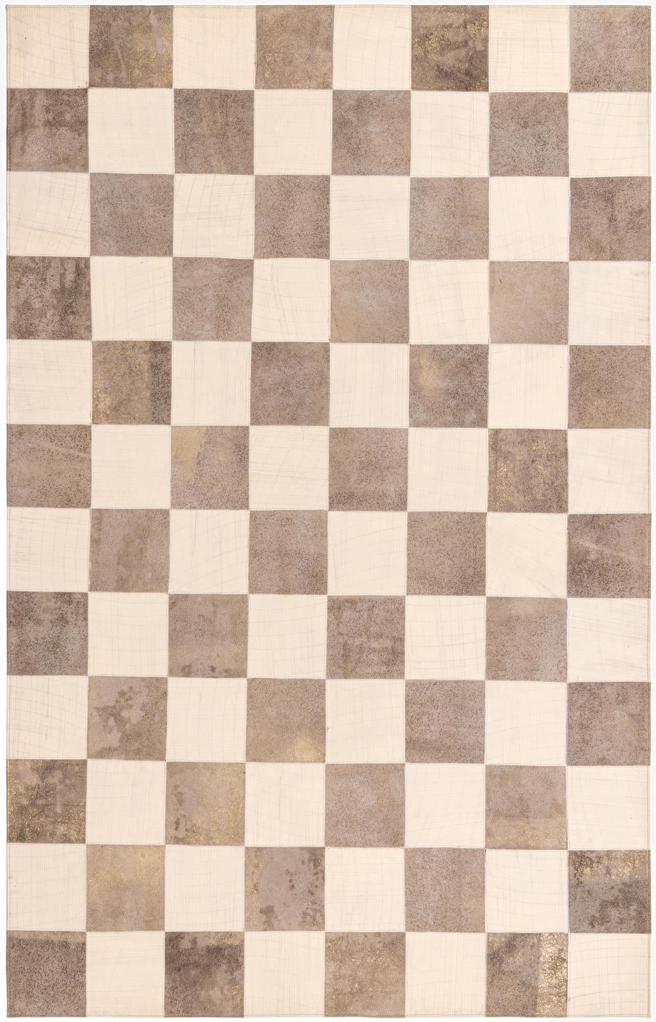 5' 2 x 8' Cowhide Leather Rug