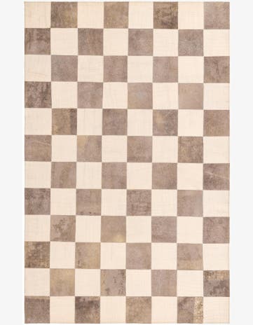 5' 2 x 8' Cowhide Leather Rug