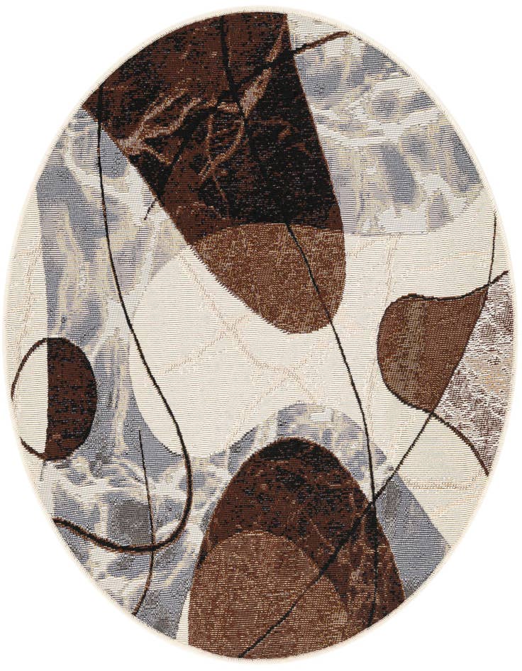Detail image of 3' x 3' Easy-Clean Modern Indoor / Outdoor Round Rug