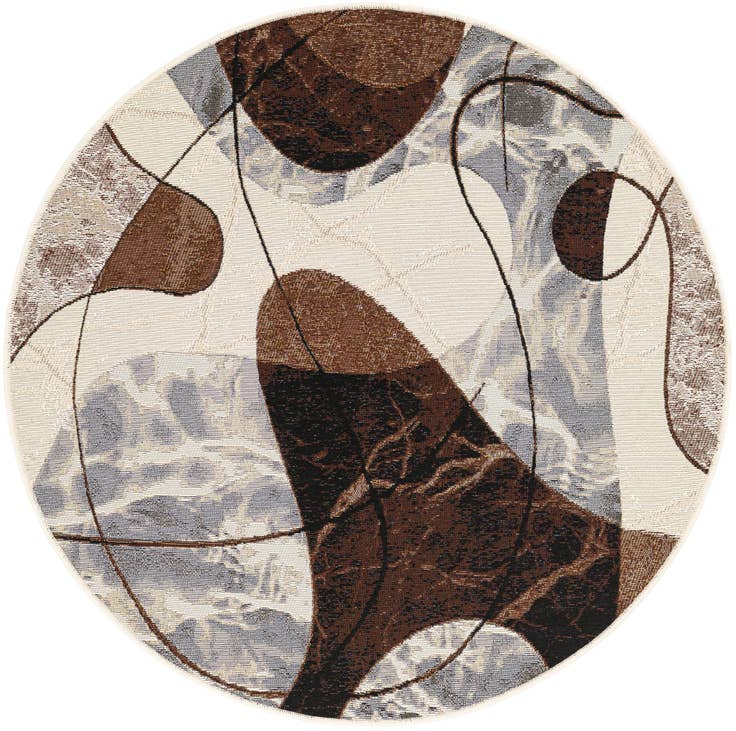 Detail image of 4' x 4' Easy-Clean Modern Indoor / Outdoor Round Rug