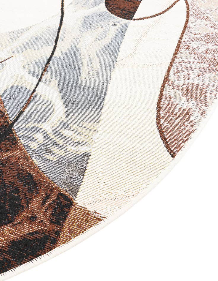 Detail image of 4' x 4' Easy-Clean Modern Indoor / Outdoor Round Rug