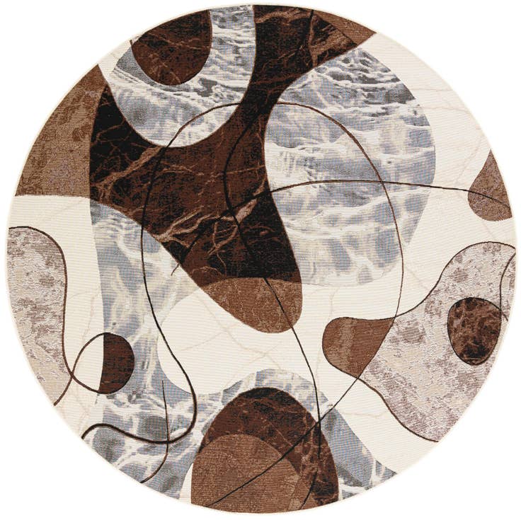 Detail image of 8' x 8' Easy-Clean Modern Indoor / Outdoor Round Rug