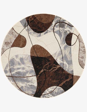 4' x 4' Easy-Clean Modern Indoor / Outdoor Round Rug