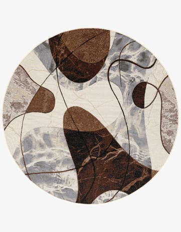 5' x 5' Easy-Clean Modern Indoor / Outdoor Round Rug