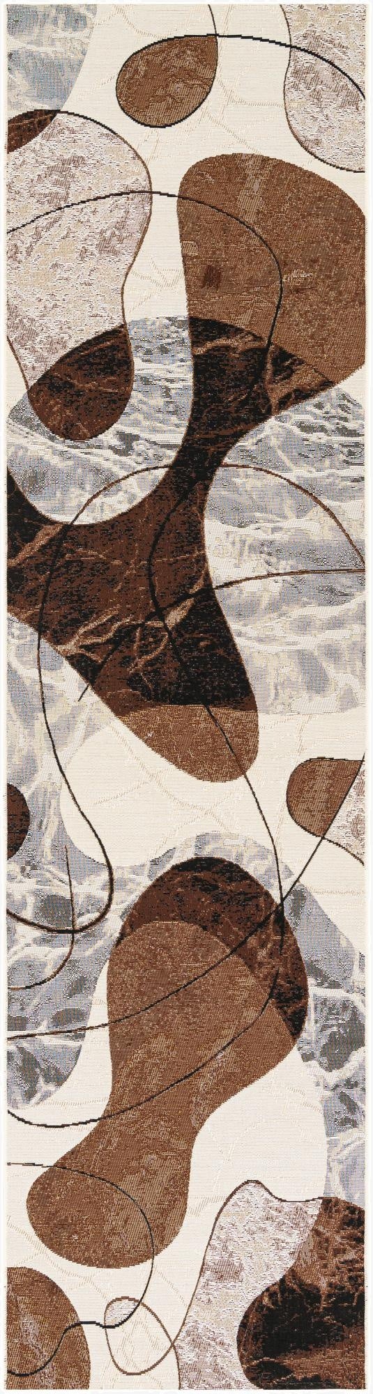 2' 7 x 10'  Washable Modern Indoor / Outdoor Runner Rug