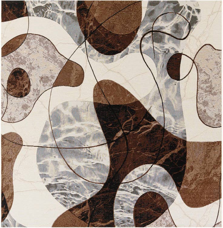 Detail image of 8' x 8' Easy-Clean Modern Indoor / Outdoor Square Rug