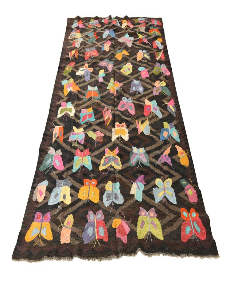 Detail image of 5' 3 x 8' 3  Hand Woven Kilim Suzani Wool Rug