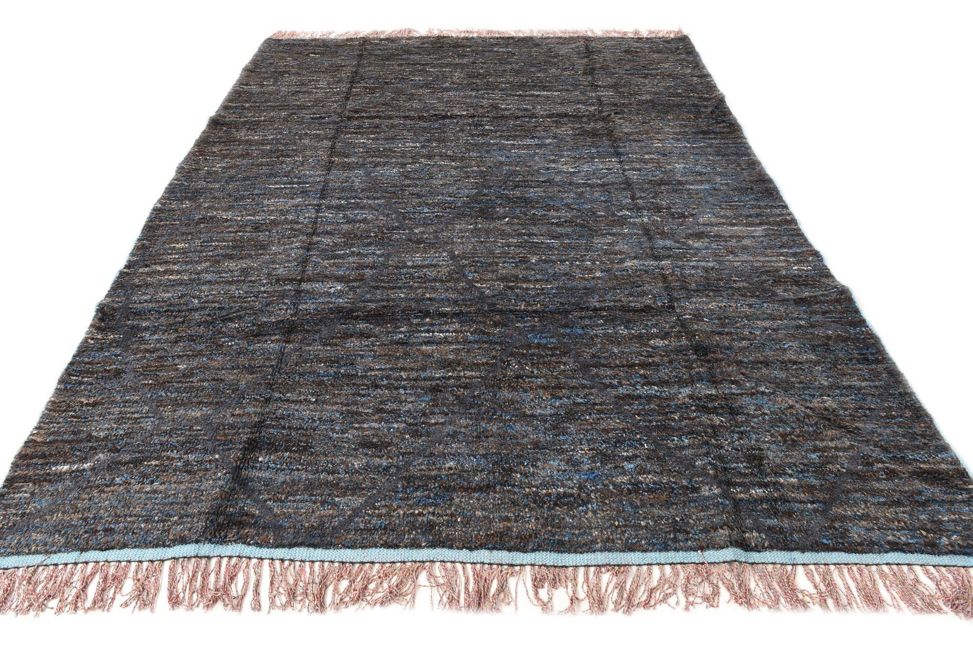 7' 7 x 10' Hand Knotted Moroccan Wool Rug