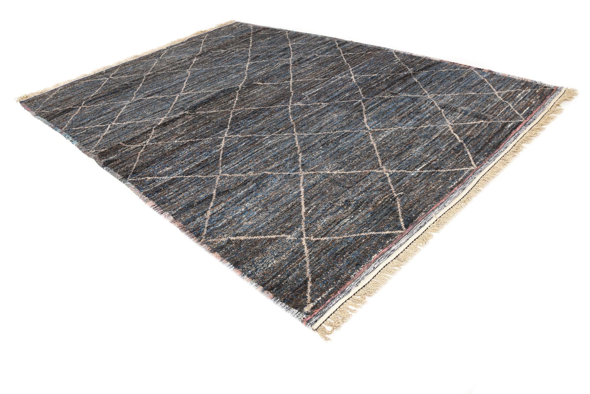 9' 3 x 13' Hand Knotted Moroccan Wool Rug