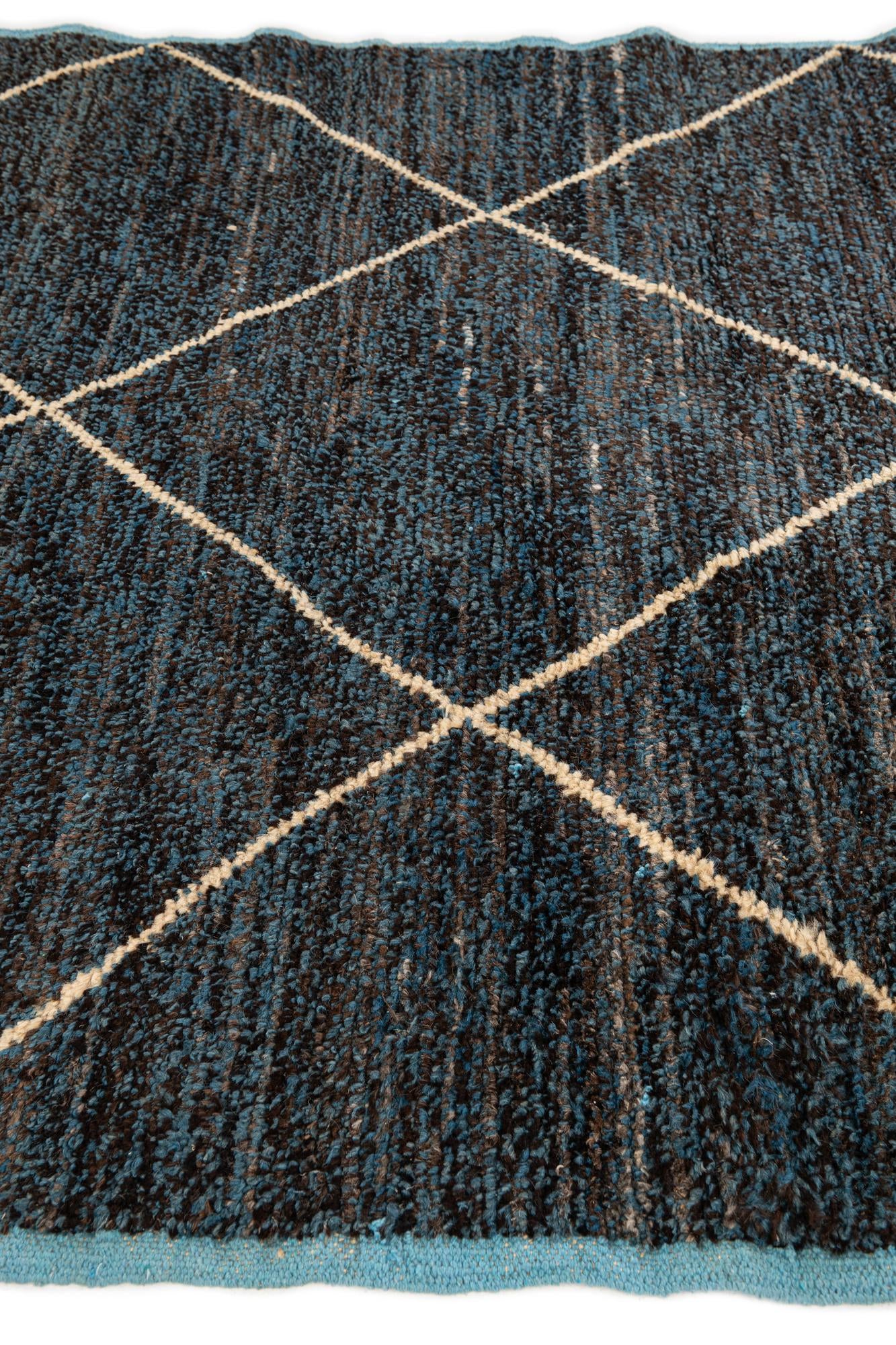 6' 1 x 9' 6 Hand Knotted Moroccan Wool Rug